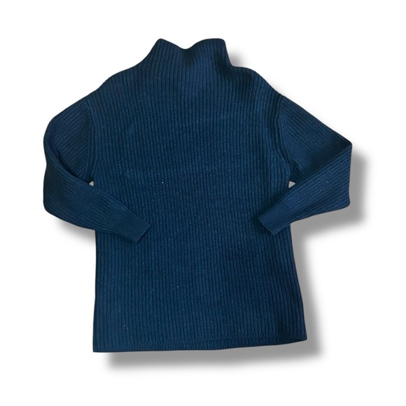 Aritzia Wilfred 100% merino wool mock neck sweater black ribbed heavy knit Sz sm - Picture 3 of 7